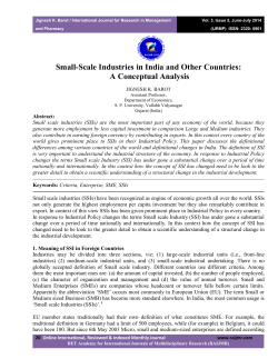 Small-Scale Industries in India and Other Countries: A Conceptual