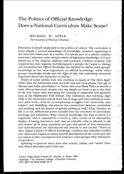 The Politics of Official Knowledge