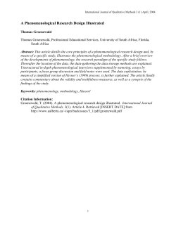 A Phenomenological Research Design Illustrated