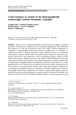 Avian responses to tourism in the biogeographically isolated high