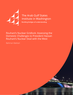 Rouhani`s Nuclear Gridlock - Arab Gulf States Institute in Washington
