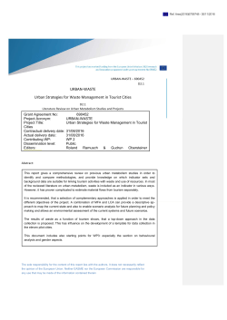 Literature Review on Urban Metabolism Studies and