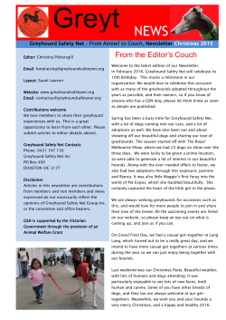 From the Editor`s Couch