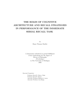the roles of cognitive architecture and recall strategies in