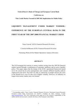 liquidity management under market turmoil