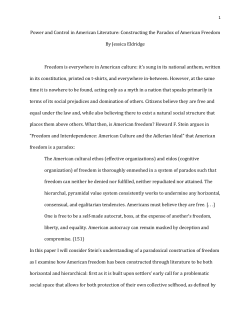 Power and Control in American Literature: Constructing the Paradox