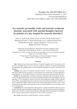 Are neurotic personality traits and neurotic symptoms intensity