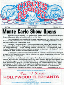 Circus Report, March 19, 1979, Vol. 8, No. 13