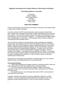 Migration Commuting and Transport Patterns in Rural Areas Final