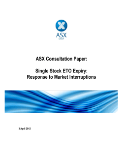 ASX Consultation Paper: Single Stock ETO Expiry: Response to