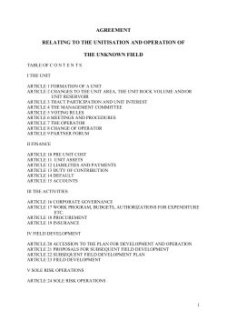 Model unit agreement