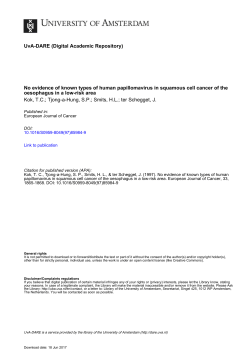 No evidence of known types of human papillomavirus - UvA-DARE
