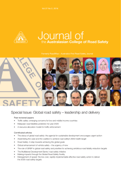May 2016 Vol 27 No 2 - Australasian College of Road Safety