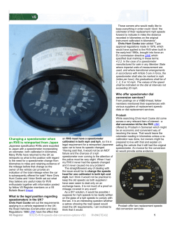 Changing a speedometer when an RV8 is reimported from Japan