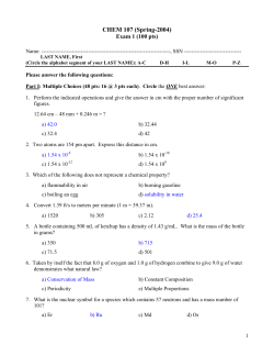 CHEM 107 (Spring