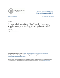 Federal Minimum Wage, Tax-Transfer Earnings Supplements, and