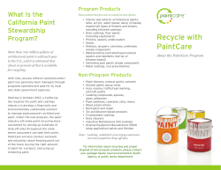 Paint Care brochure - Sonoma County Waste Management Agency