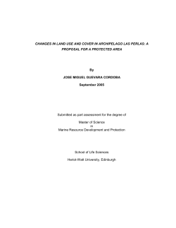 Changes in Land Use and cover in Archipelago Las Perlas