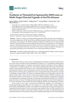 Synthesis of Thiazolo[5,4-f]quinazolin-9(8H)-ones as Multi