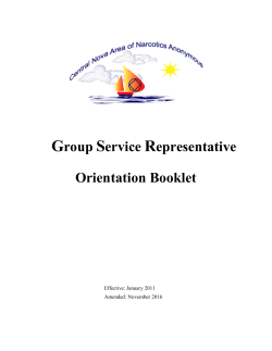 GSR Orientation Booklet - Central Nova Area Of Narcotics Anonymous