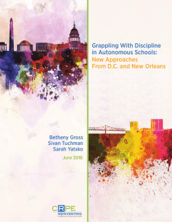 Grappling With Discipline in Autonomous Schools: New Approaches