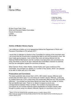 Read Sarah Newton`s letter on tackling modern