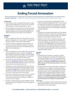 Ending Forced Annexation - Texas Public Policy Foundation
