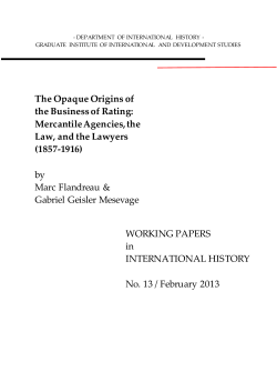 The Opaque Origins of the Business of Rating: Mercantile Agencies