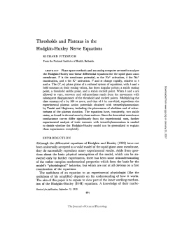 Thresholds and Plateaus in the Hodgkin