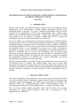 CORESTA RECOMMENDED METHOD N&deg; 75