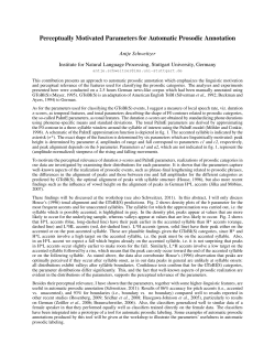 Perceptually Motivated Parameters for Automatic Prosodic Annotation