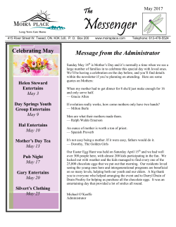May 2017 Newsletter