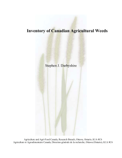 Inventory of Canadian Agricultural Weeds