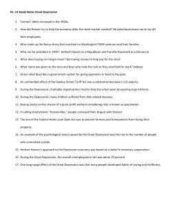 Ch. 14 Study Notes Great Depression 1. Farmers` debts increased in