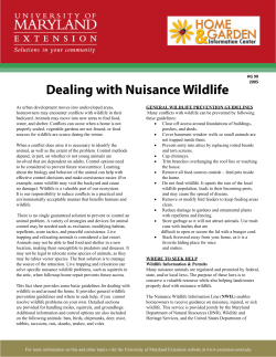 Dealing with Nuisance Wildlife - University of Maryland Extension