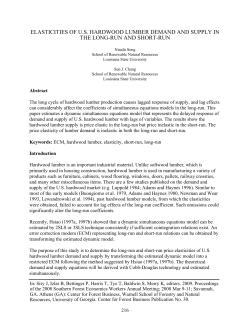 ELASTICITIES OF U.S. HARDWOOD LUMBER DEMAND AND