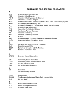 Acronyms for Special Education