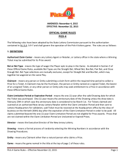 official game rules pick-4