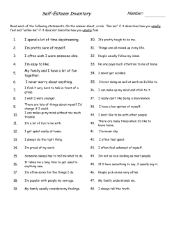 Self-Esteem Inventory