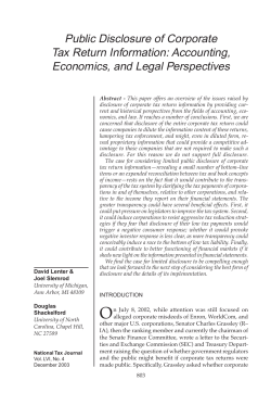 Public Disclosure of Corporate Tax Return Information