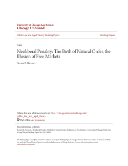 Neoliberal Penality: The Birth of Natural Order, the Illusion of Free