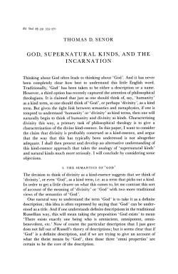 God, Supernatural Kinds, and the Incarnation