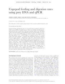 Copepod feeding and digestion rates using prey DNA and qPCR
