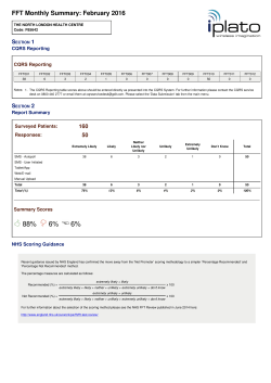 February FFT results - The North London Health Centre