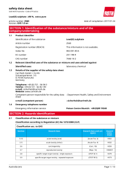 Safety Data Sheet: Lead(II) sulphate