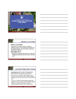 Definition of Land Bank Land Bank Bridge Notice Change