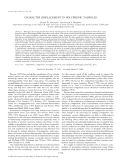 CHARACTER DISPLACEMENT IN POLYPHENIC TADPOLES