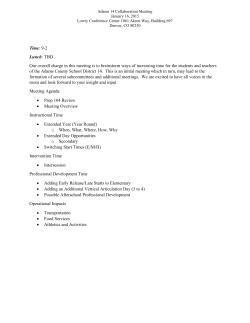 Time: 9-2 Lunch: TBD Our overall charge in this