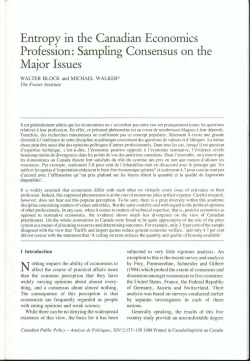 Entropy in the Canadian Economics Profession