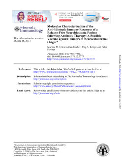 Origin? Vaccine against Tumors of Neuroectodermal following